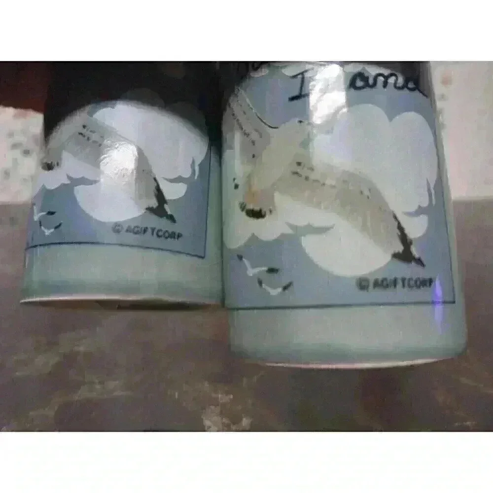 Vtg Galveston Island Salt & Pepper Shakers, Blue With Bird Decor Collectors Item